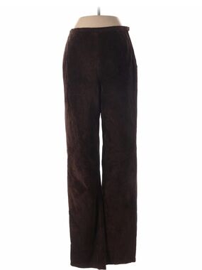 Siena Studio 100% Leather Suede Straight-Leg Pants